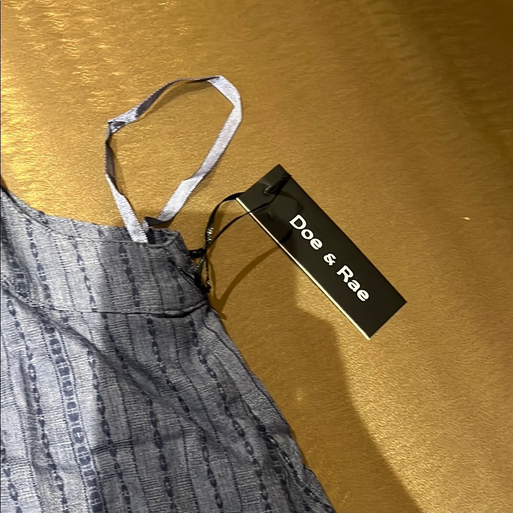 NWT Doe & Rae Blue Embroidered Tank - Picture 5 of 6